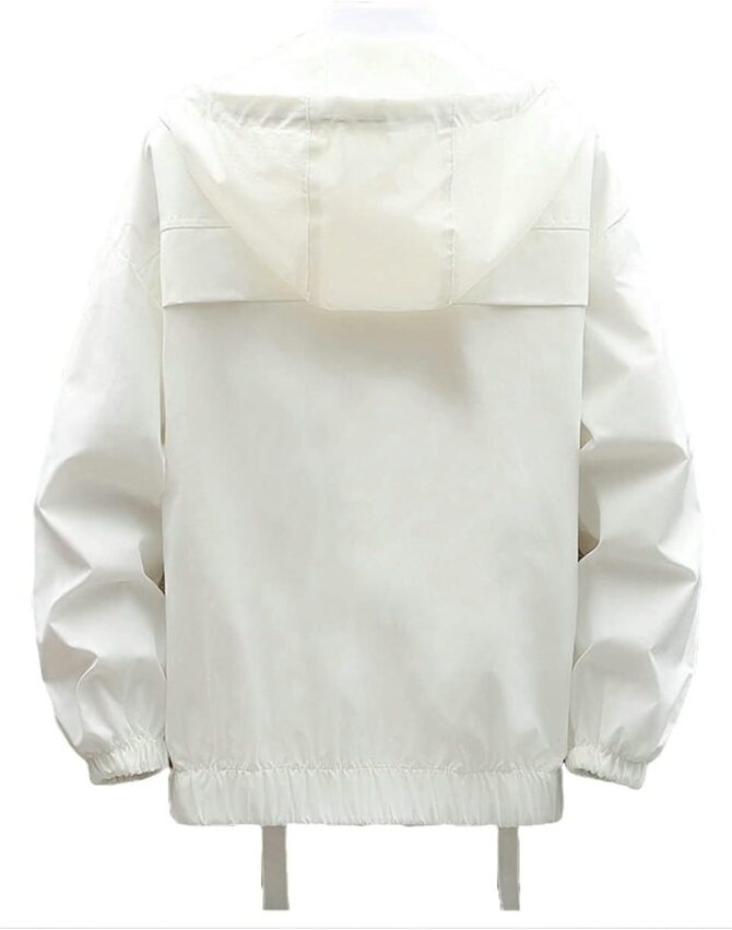 Mens Hip Hop Streetwear Windbreaker Jacket Lightweight Casual Outdoor Bomber with Ribbons Coat - Image 2
