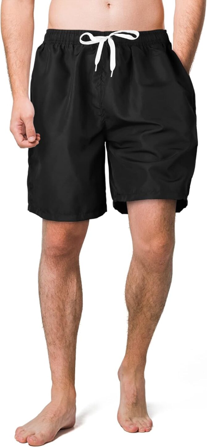 Mens Swim Trunks Swimming Shorts Swimwear Bathing Suits Quick Dry 7 Inch with Mesh Lining