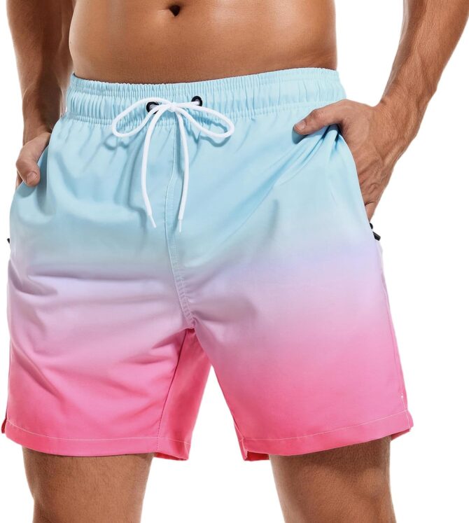 Men's Swim Trunks Quick Dry Beach Shorts with Pockets