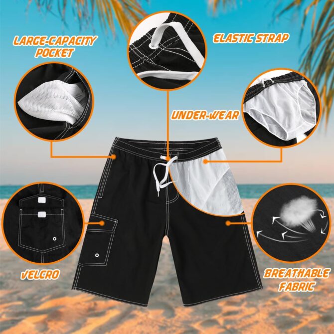 Mens Swimming Trunks Swim Trunks Quick Dry Swim Shorts with Mesh Lining Funny Swimwear Bathing Suits - Image 2