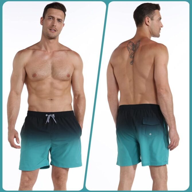 Mens Swim Trunks with Compression Liner 5.5" Inseam Swim Shorts Quick Dry Shorts - Image 2
