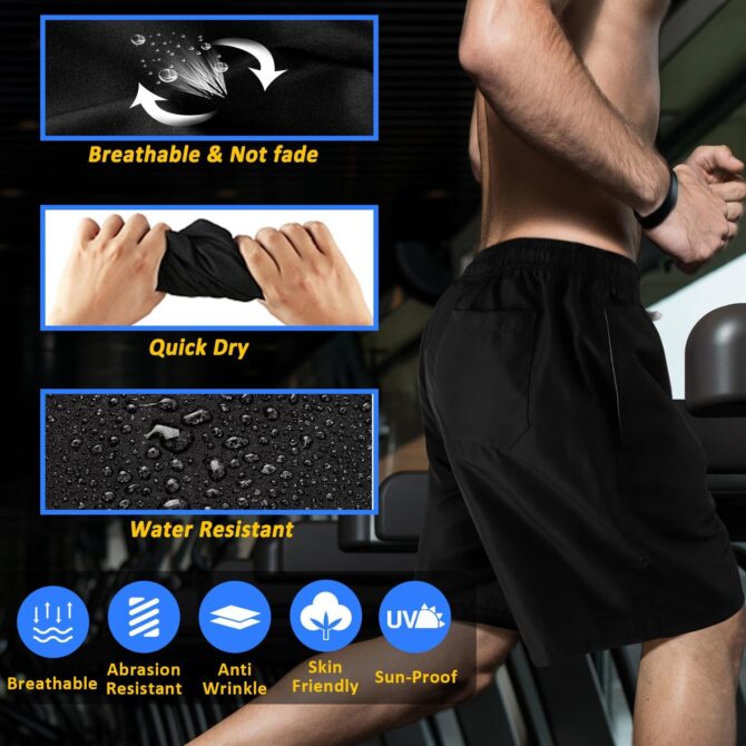 Mens Swim Trunks Swimming Shorts Swimwear Bathing Suits Quick Dry 7 Inch with Mesh Lining - Image 2