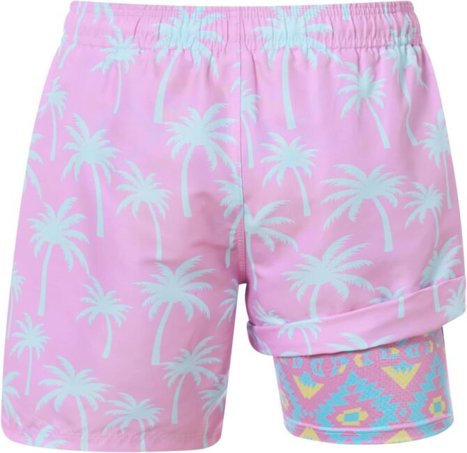 Mens Swim Trunks with Compression Liner Swimming Shorts 7 Inch Inseam Waterproof Quick Dry Beach Sport Shorts M-XXL - Image 2